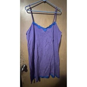 Womens Purple 95% cotton Tank Chemise Sleepwear 18W/20W Plus Size Nightgown NWOT